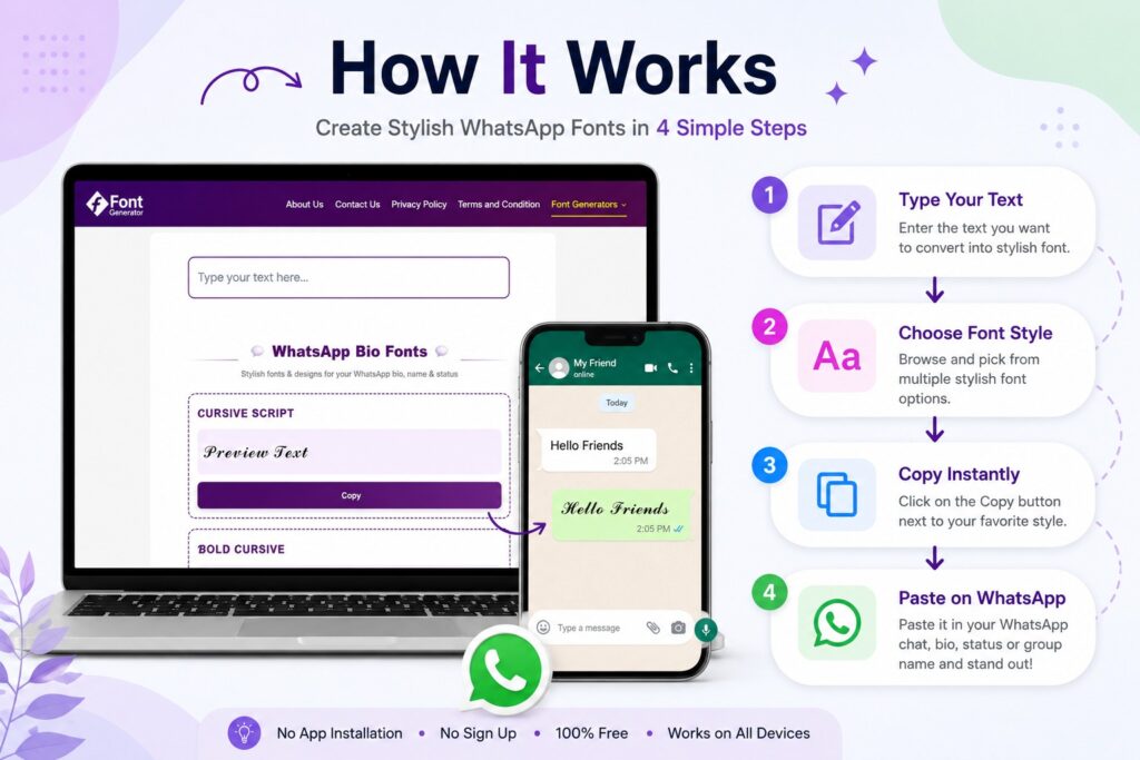 Whatsapp Bio Stylish 5 whatsapp font generator works