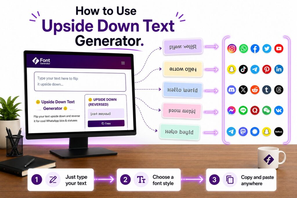 how to use upside down font generator