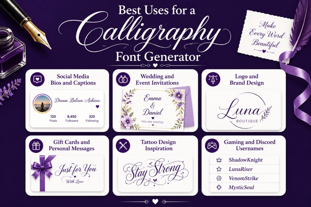 uses of calligraphy fonts